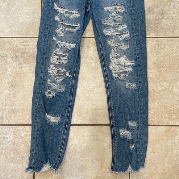 American Eagle Dark Wash Straight Leg Mom Jeans - Picture 2 of 6